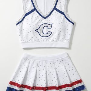 Elite Crystal-Embellished Cheerleading Uniform